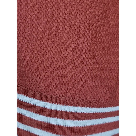 Madewell Burnt Orange Striped Hem Lightweight Knit Sweater Top XS - Picture 6 of 7